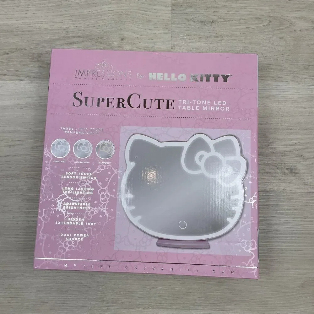 Impressions Hello Kitty Kawaii LED Mirror with Base Smart‎ Touch NEW